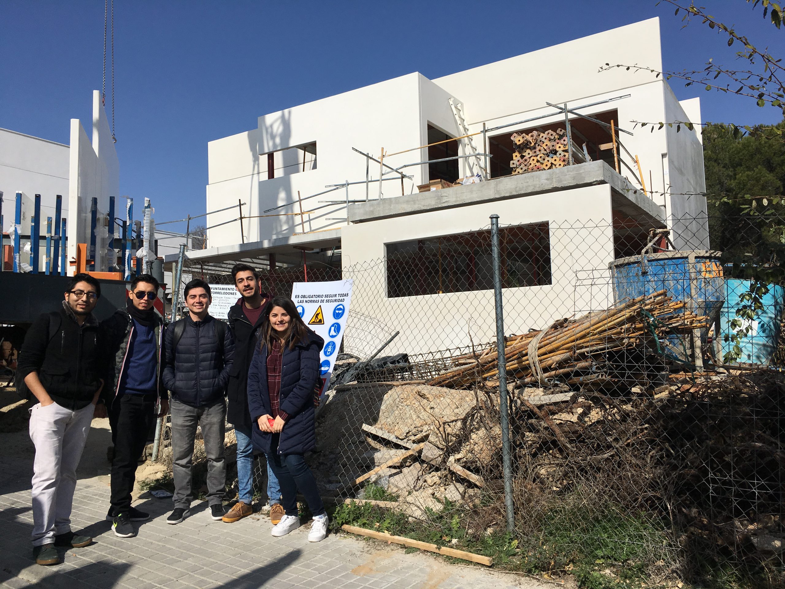 Visita alumnos MUCTA obra vivienda unifamiliar Torrelodones